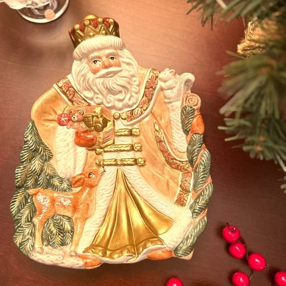 EUC Vintage Fitz And Floyd Good King Wenceslas Canapé Serving Plate/Wall Hanging - Picture 6 of 6